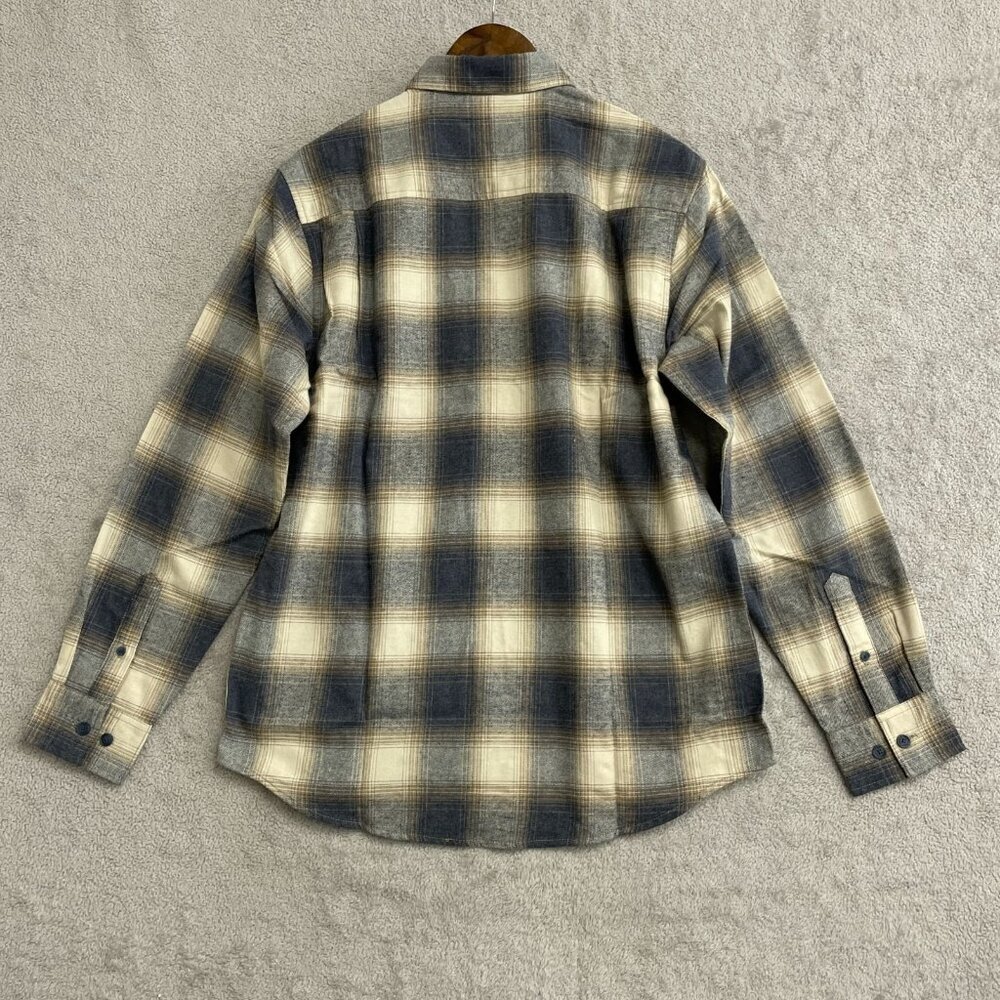 NEW Weatherproof Vintage Men's M Plaid Button-Down Shirt Long Sleeve Blue/Beige - Picture 4 of 9